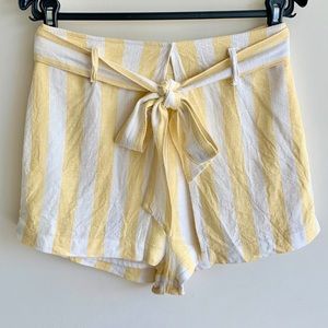 Yellow/White Striped Shorts w/Belt